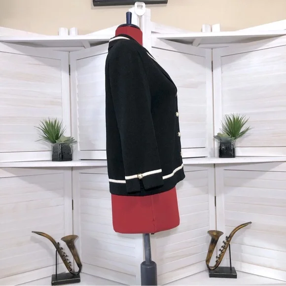 Vintage 90s St John Collections black and white cardigan sz 4 - Picture 6 of 9